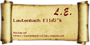 Lautenbach Ellák névjegykártya